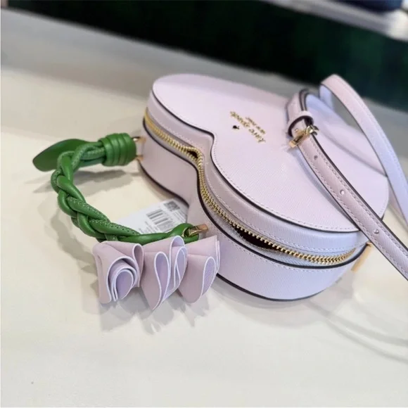 Kate Spade x LOVESHACKFANCY’s FLORA Heart-Shaped Crossbody Bag BNWT KL038 - Picture 7 of 14